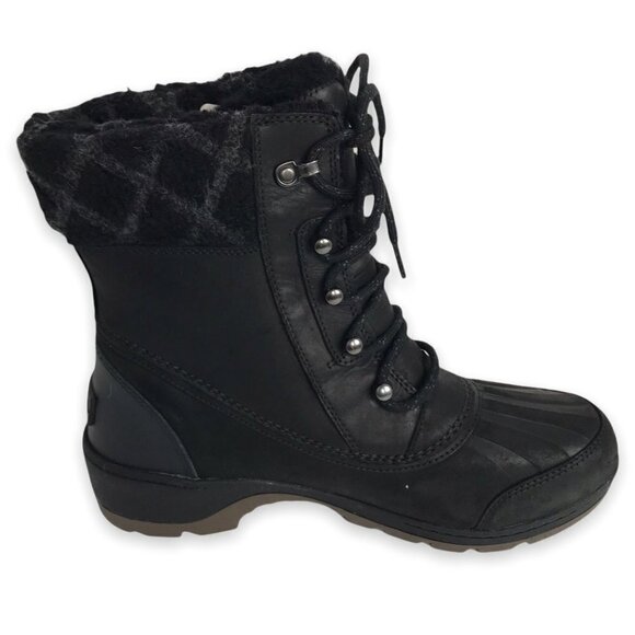 Sorel Black Faux Fur Lace Up Round Toe Out/Dry Waterproof Ankle